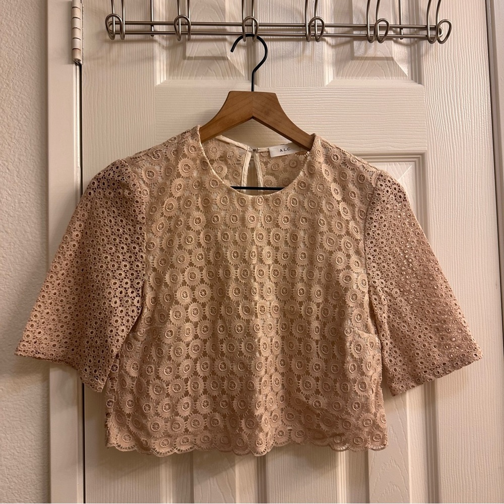 A.L.C. Beige Lace Women's  crop top